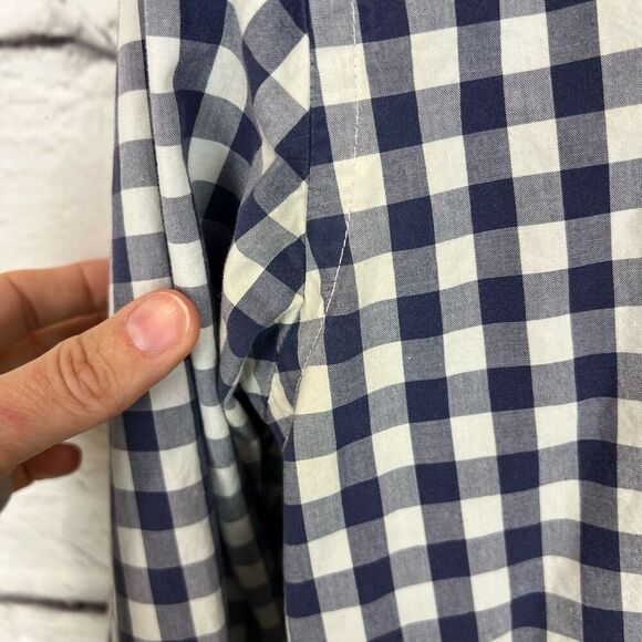 J. Crew Men's Slim Fit Long Sleeve Button-Up Shirt Blue Check Size L - Picture 3 of 5